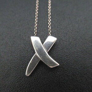 Tiffany Co Paloma Picasso Kiss Crossbody Necklace SV silver Luxs